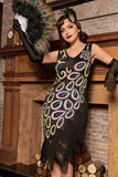 Asymétrique col en V Robe Flapper des années 20