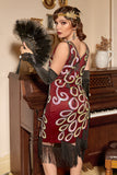 Asymétrique col en V Robe Flapper des années 20