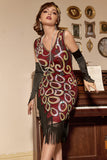 Asymétrique col en V Robe Flapper des années 20