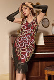 Asymétrique col en V Robe Flapper des années 20