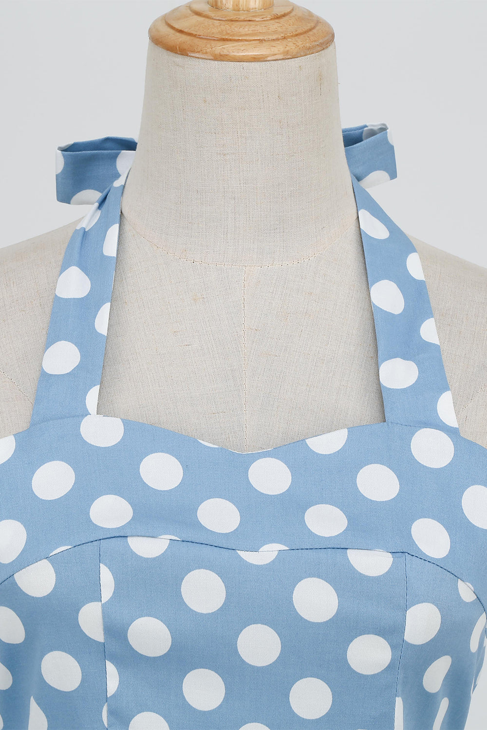 Robe Halter Blue Polka Dots années 50