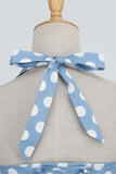 Robe Halter Blue Polka Dots années 50