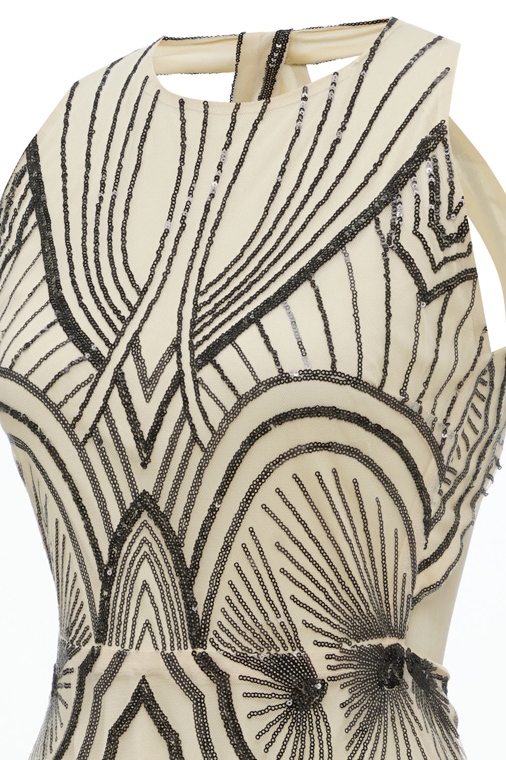Robe de soirée Forma en ivoire noir des années 20