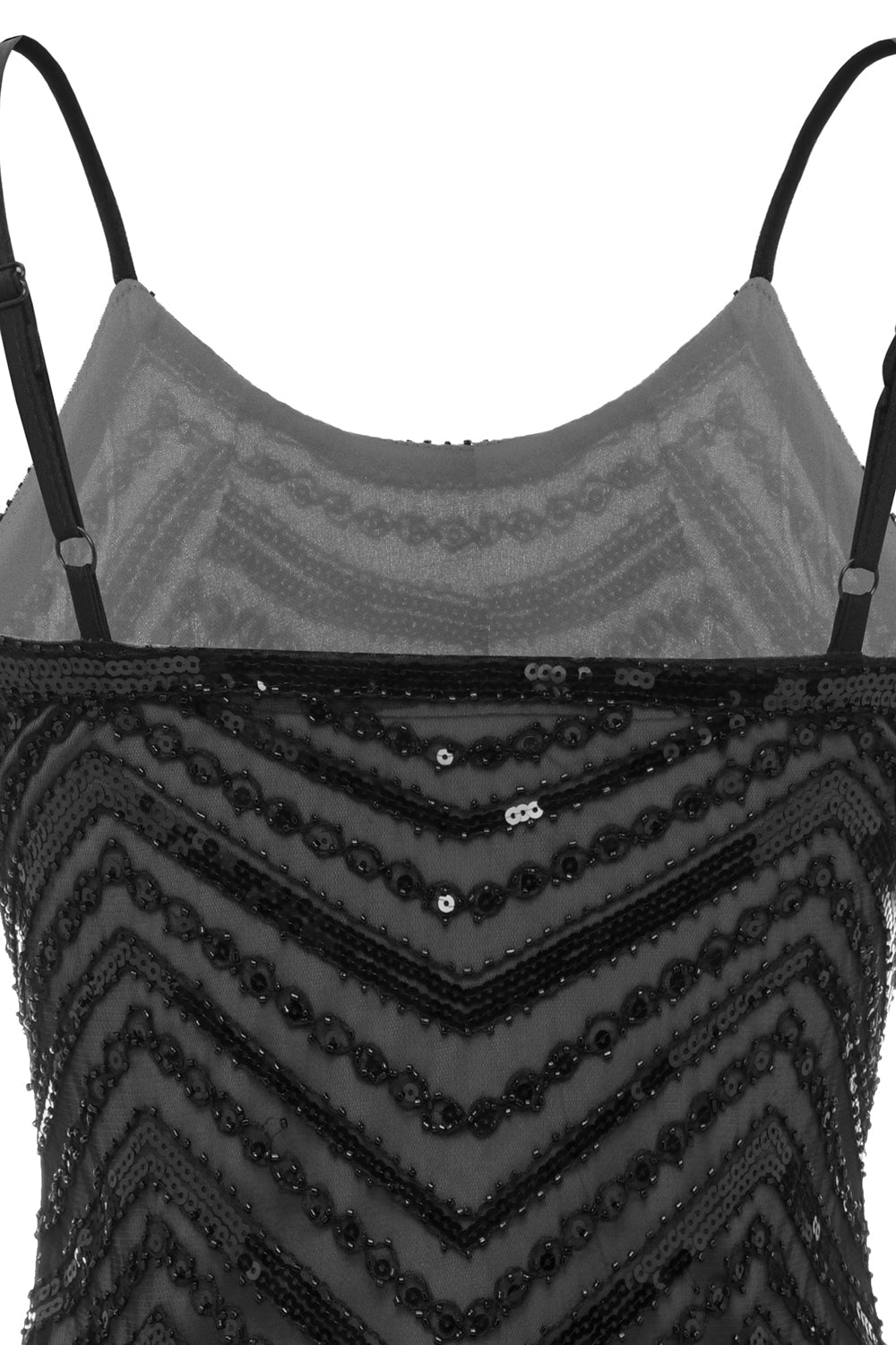 Noir Rouge Spaghetti Sangles 1920s Robe