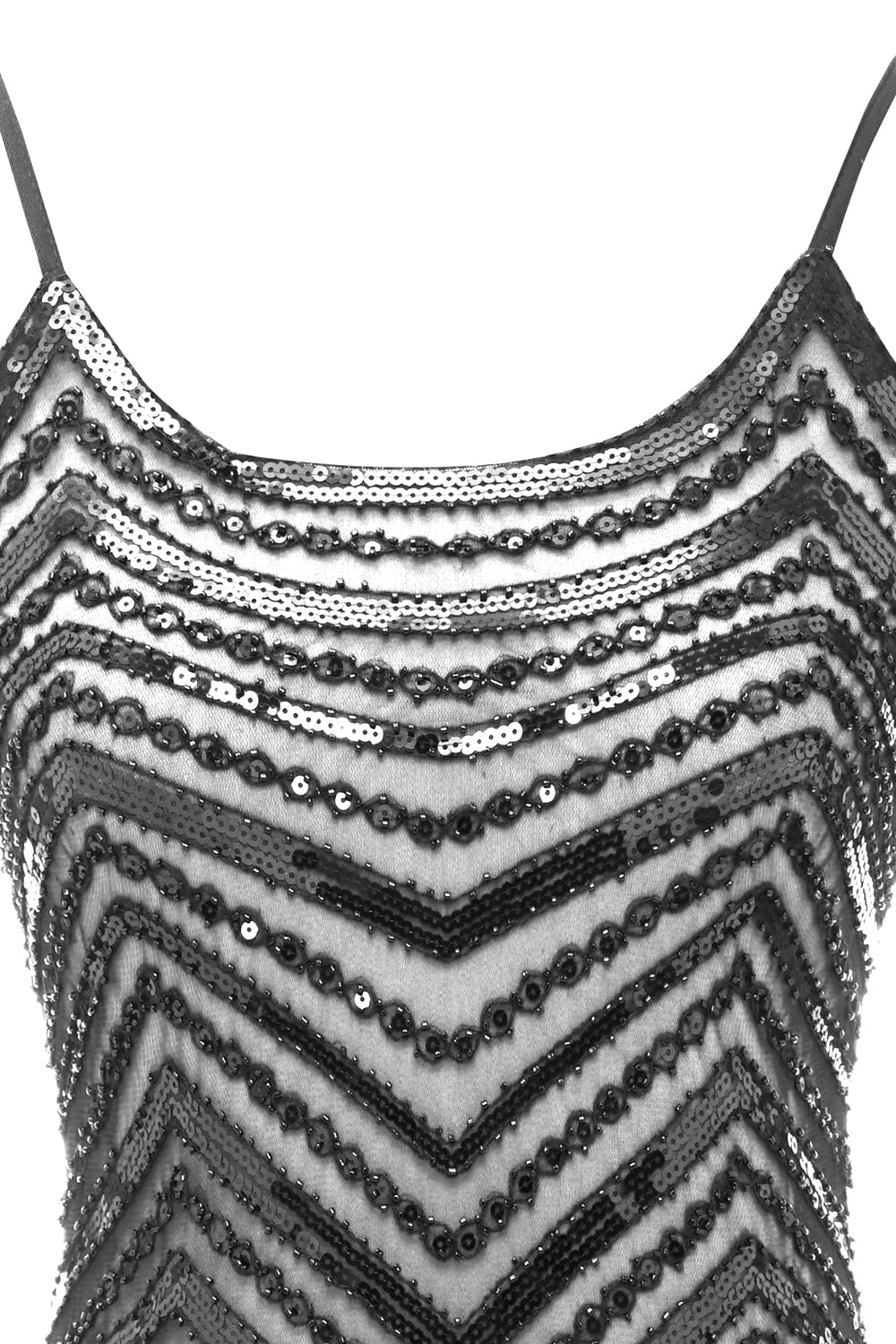 Bodycon Noir Argent Paillettes 1920s Robe