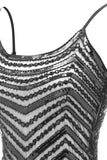 Bodycon Noir Argent Paillettes 1920s Robe