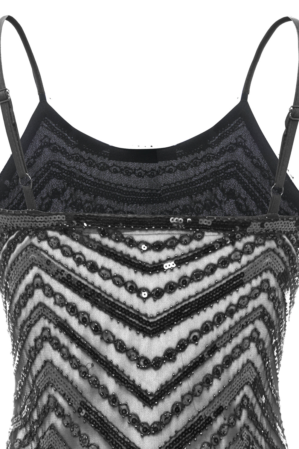 Bodycon Noir Argent Paillettes 1920s Robe