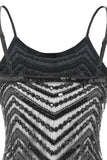Bodycon Noir Argent Paillettes 1920s Robe