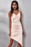 Robe de bal courte au champagne