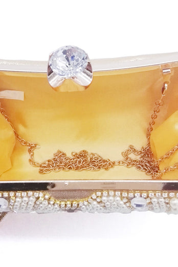Pochette de fête golden beaded Pearls