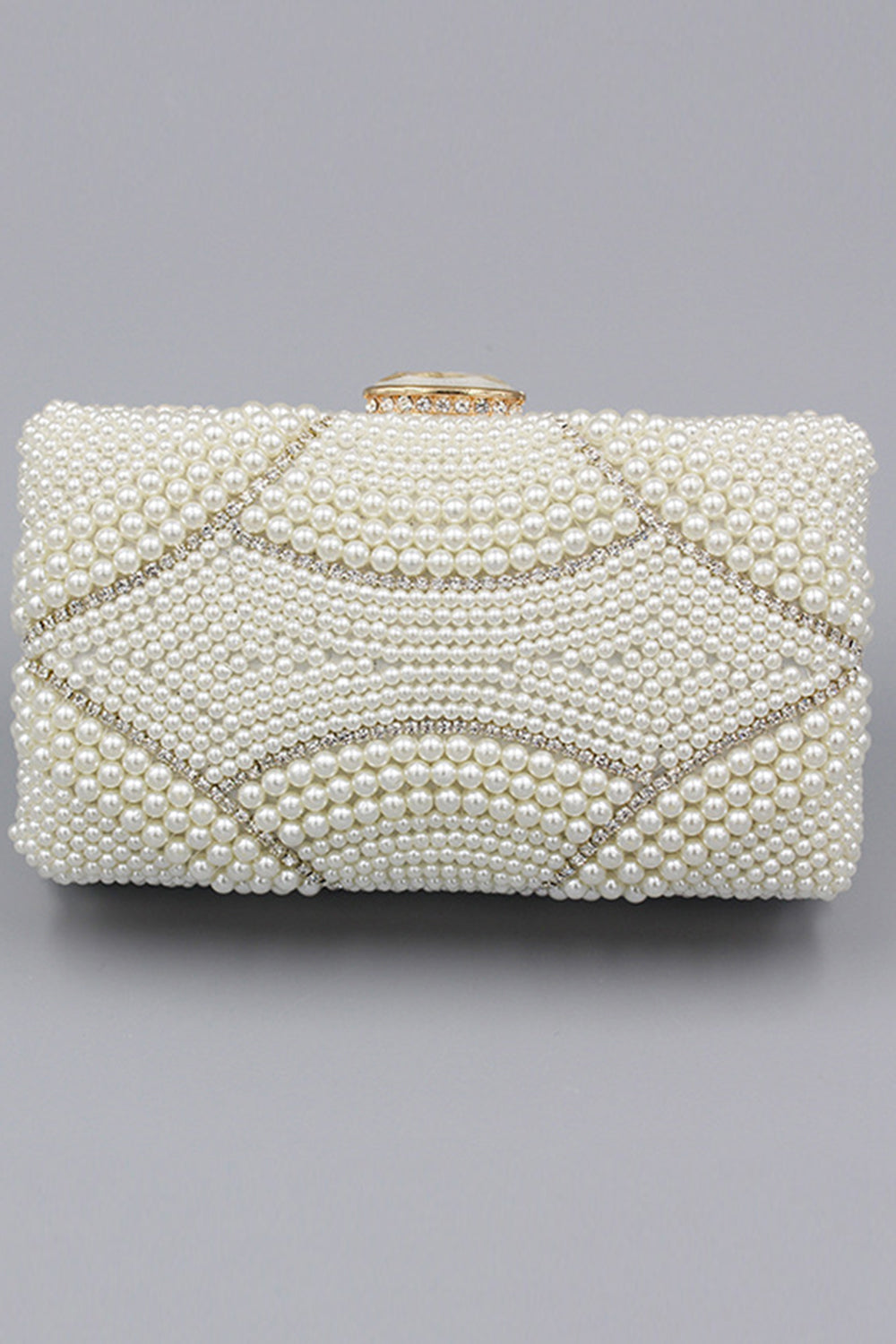 Pochette de fête de perles perlées d’ivoire
