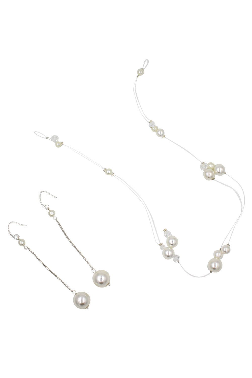 Grande perle poisson fil de soie Bandeau nuptiale Boucles d’oreilles