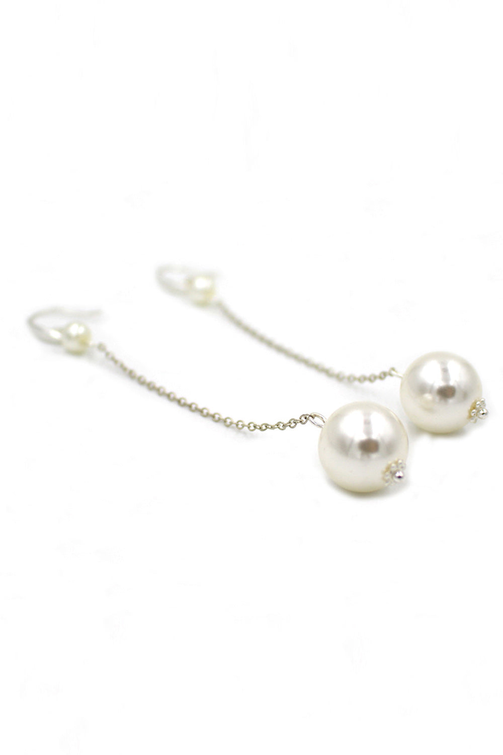 Grande perle poisson fil de soie Bandeau nuptiale Boucles d’oreilles