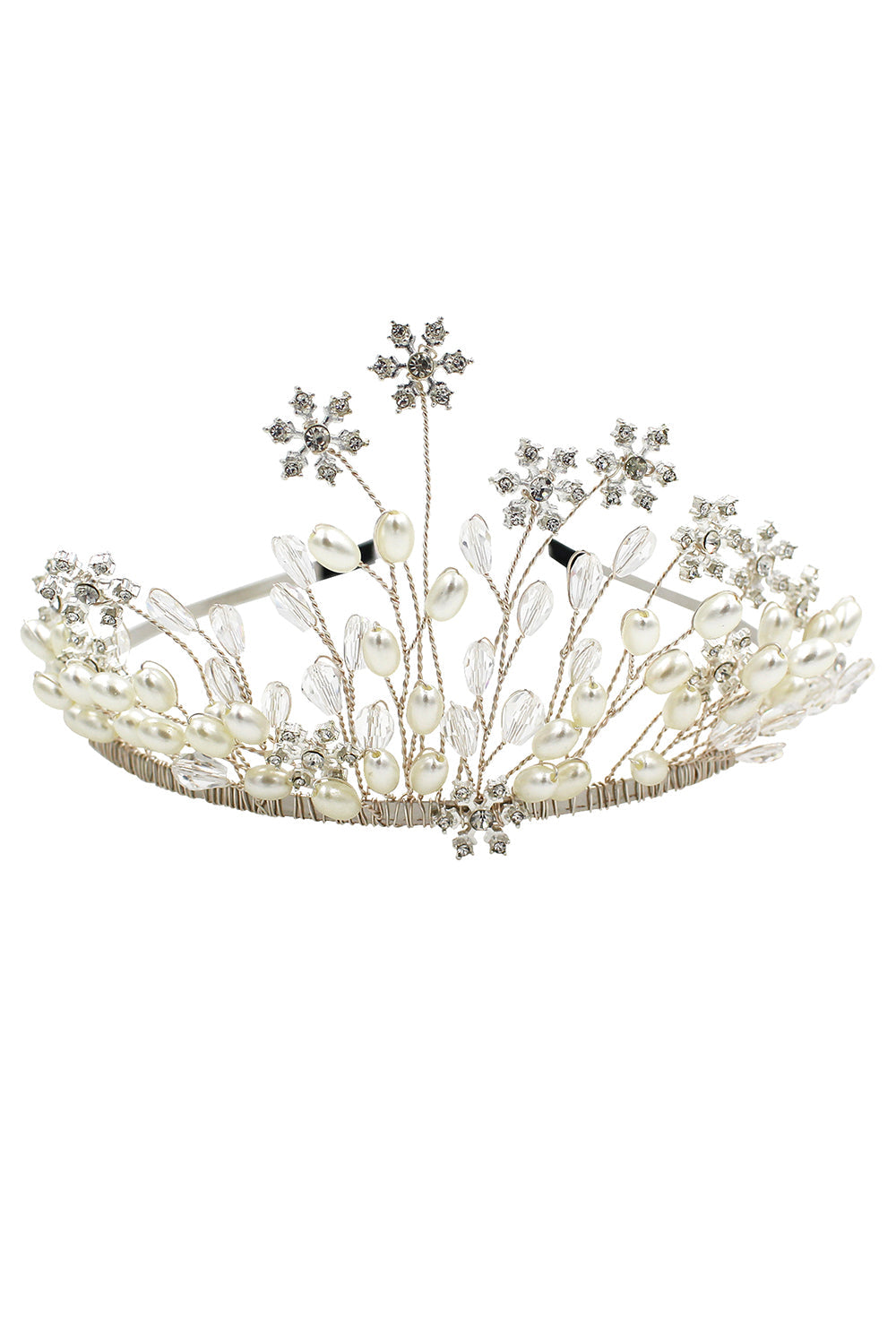 Couronne nuptiale de fleur de flocon de neige perle