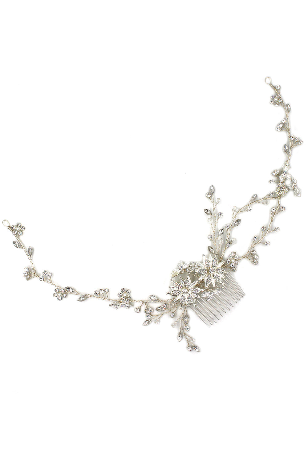 Tiare de mariée aux fleurs de strass