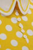 Robe à pois jaunes printemps 1950