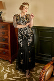 Noir Golden Plus Taille 1920s Robe à paillettes