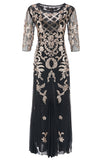 Robe Navy Sequins années 20