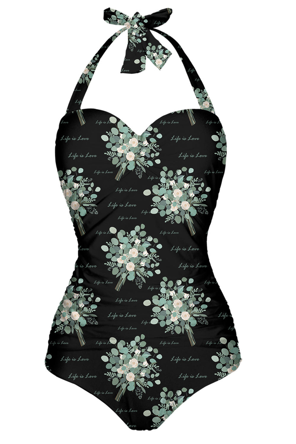 Maillot de bain Halter une pièce noir