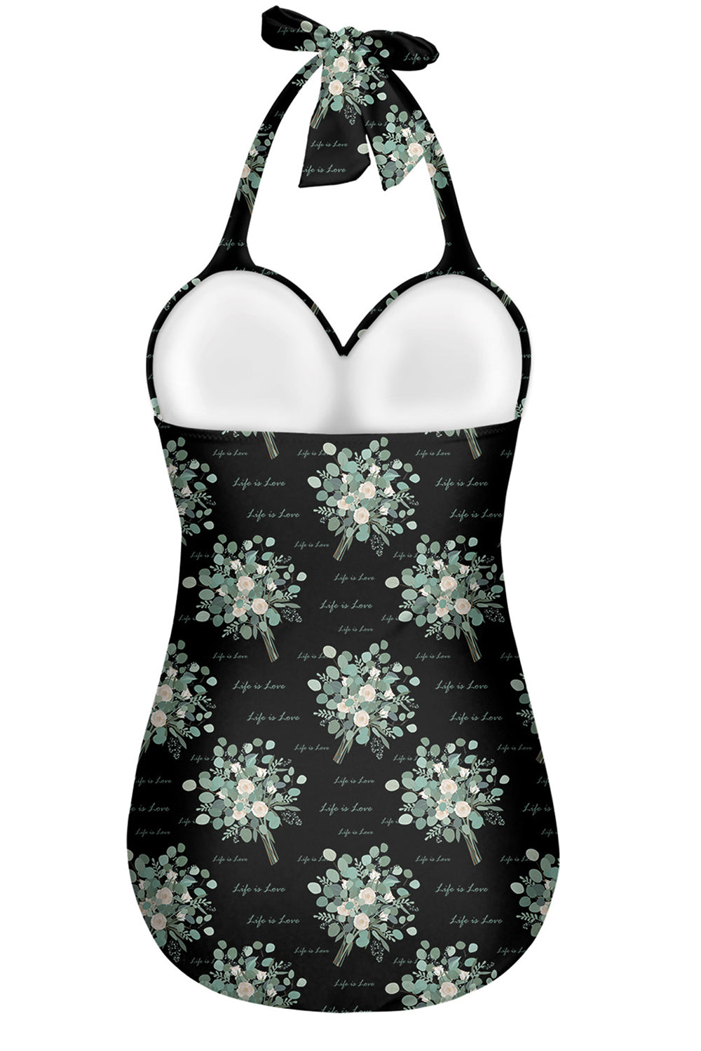 Maillot de bain Halter une pièce noir