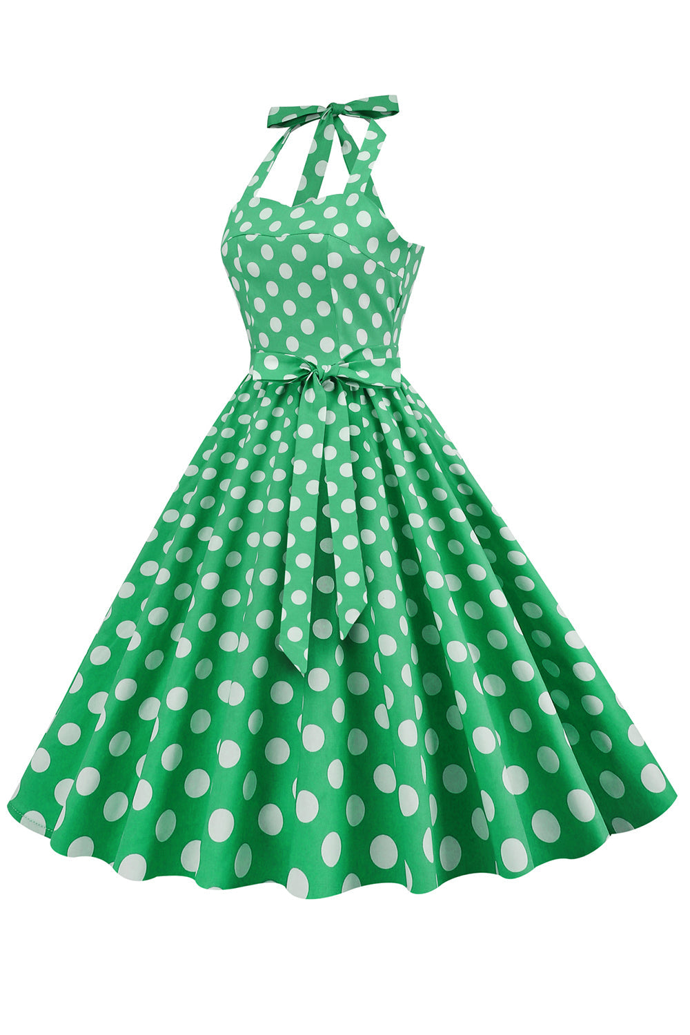 Robe pin up green Polka Dots années 1950