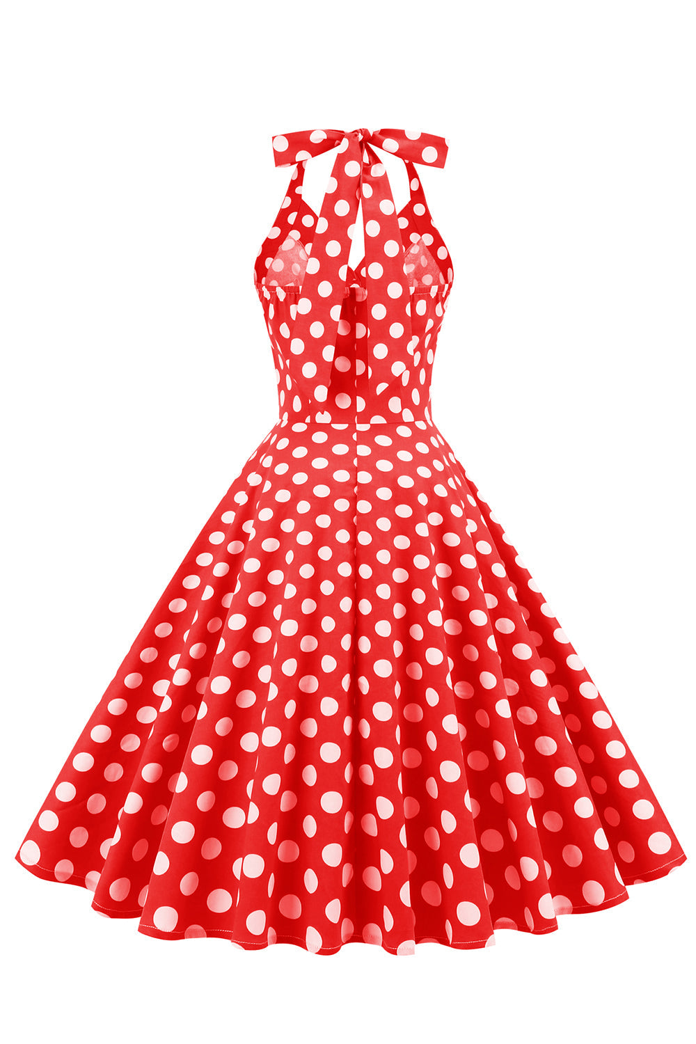 Red Button Polka Dots 1950s Pin Up Robe