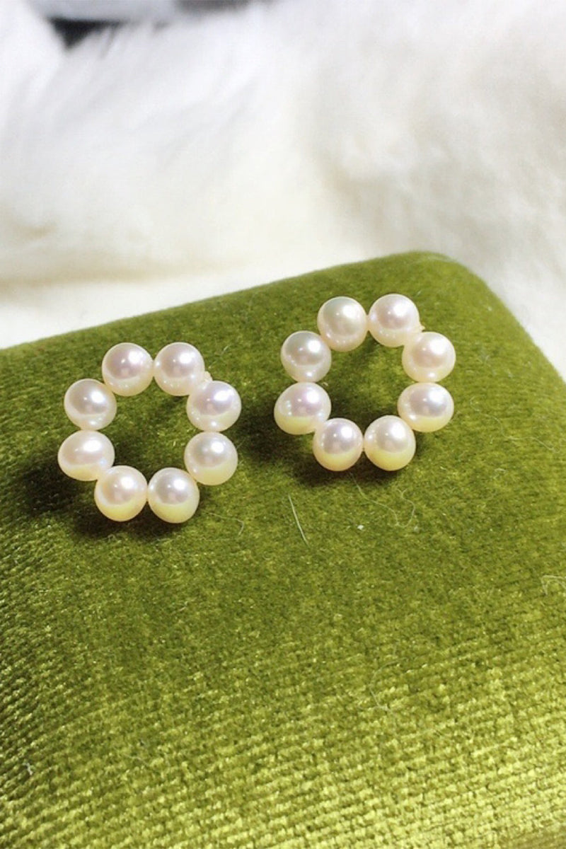 Zapaka Femmes Blanc Boucles d'oreilles Vintage Freshwater Pearl