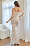 Glitter Mermaid White Sequins Robe de bal