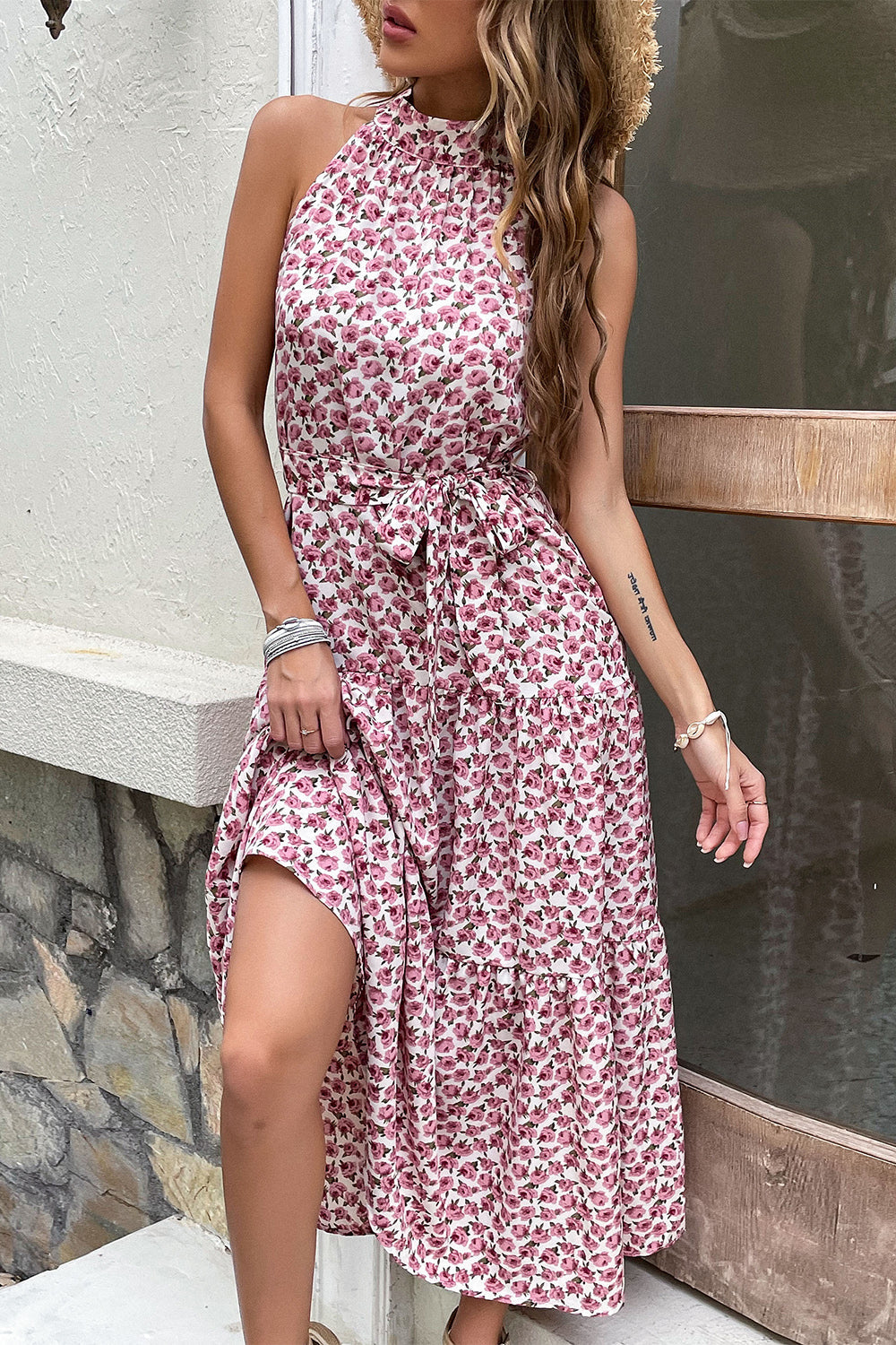 Silm Fit Halter Robe d’été florale