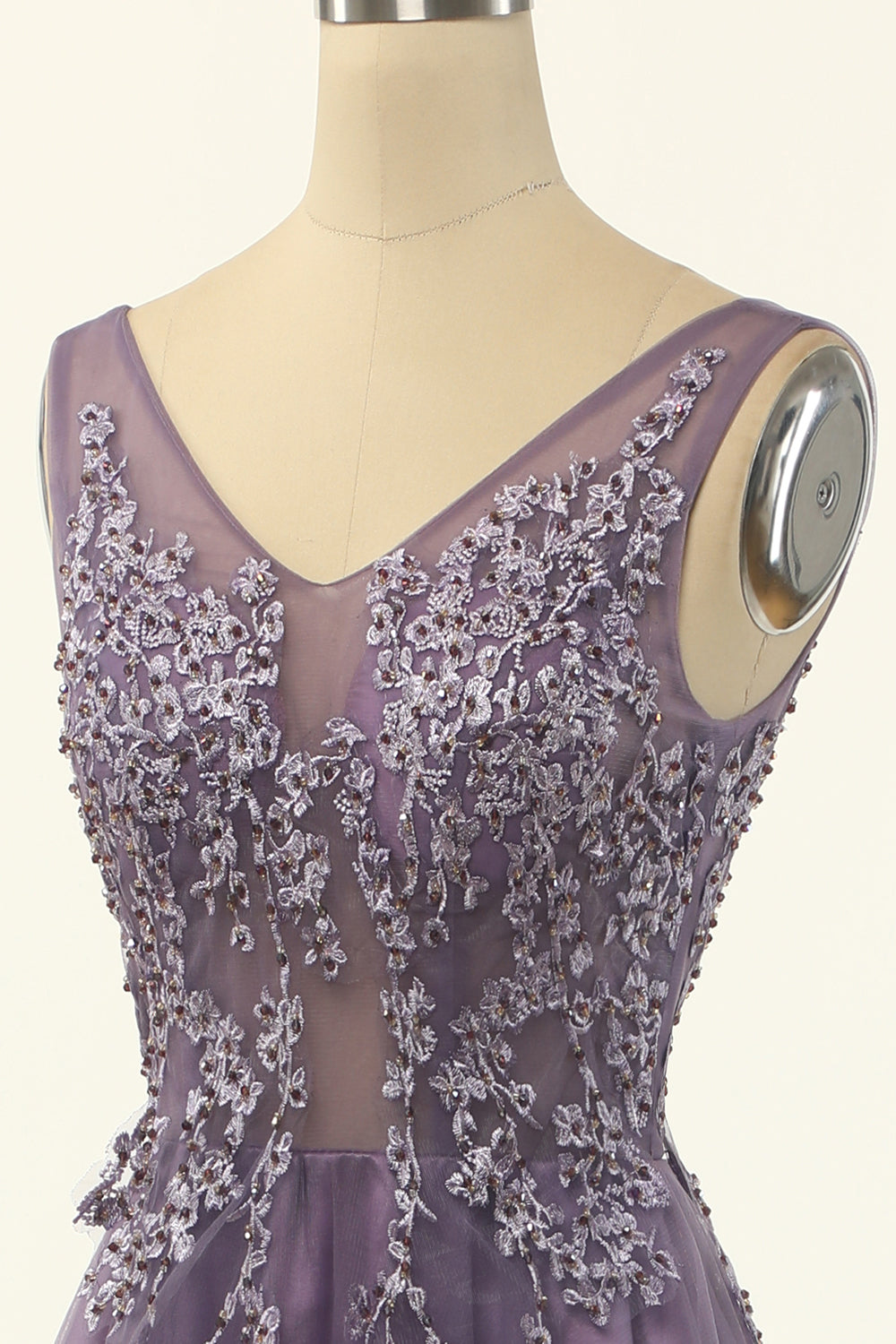 Tulle Purple A-line Robe de bal