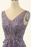 Tulle Purple A-line Robe de bal