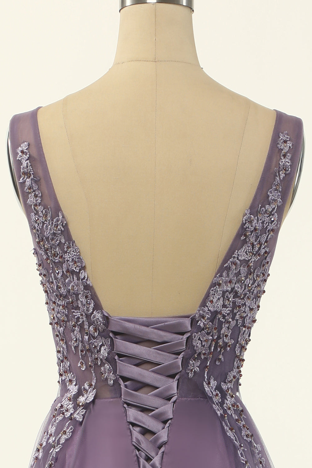 Tulle Purple A-line Robe de bal