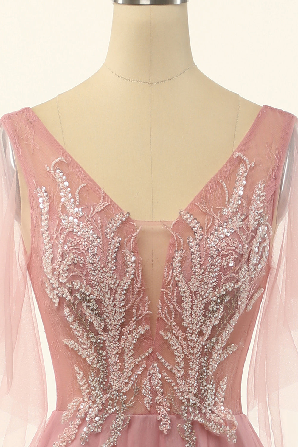 Blush Beading Tulle A-line Robe de bal