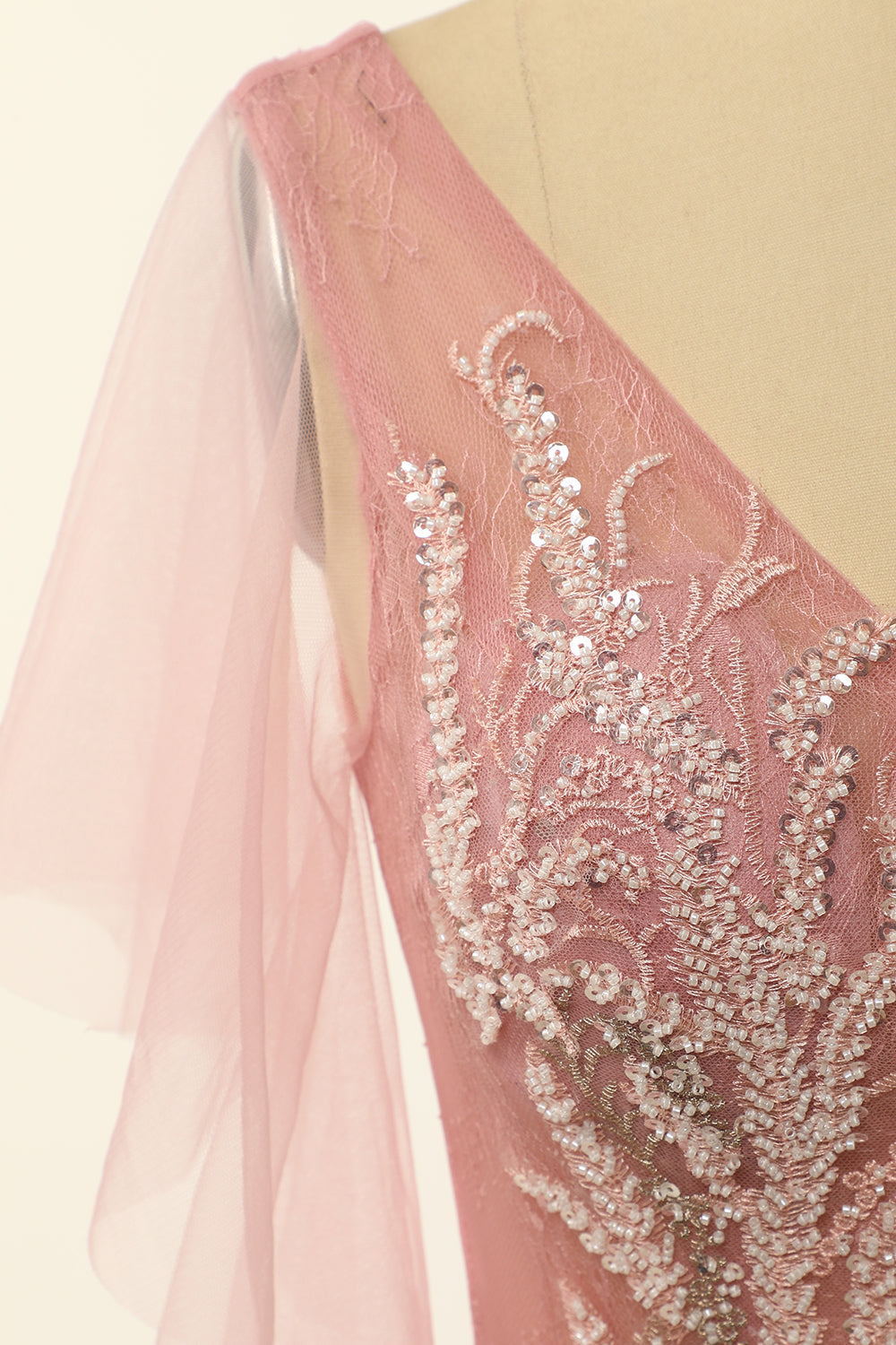 Blush Beading Tulle A-line Robe de bal