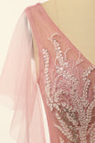 Blush Beading Tulle A-line Robe de bal