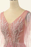 Blush Beading Tulle A-line Robe de bal