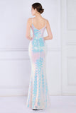 Dazzle Light White Seuiqned Mermaid Prom Robe de bal