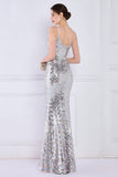 Dazzle Light White Seuiqned Mermaid Prom Robe de bal