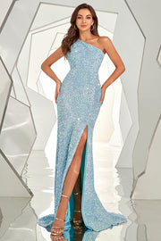 Une épaule à paillettes Sirène Longue Robe de bal
