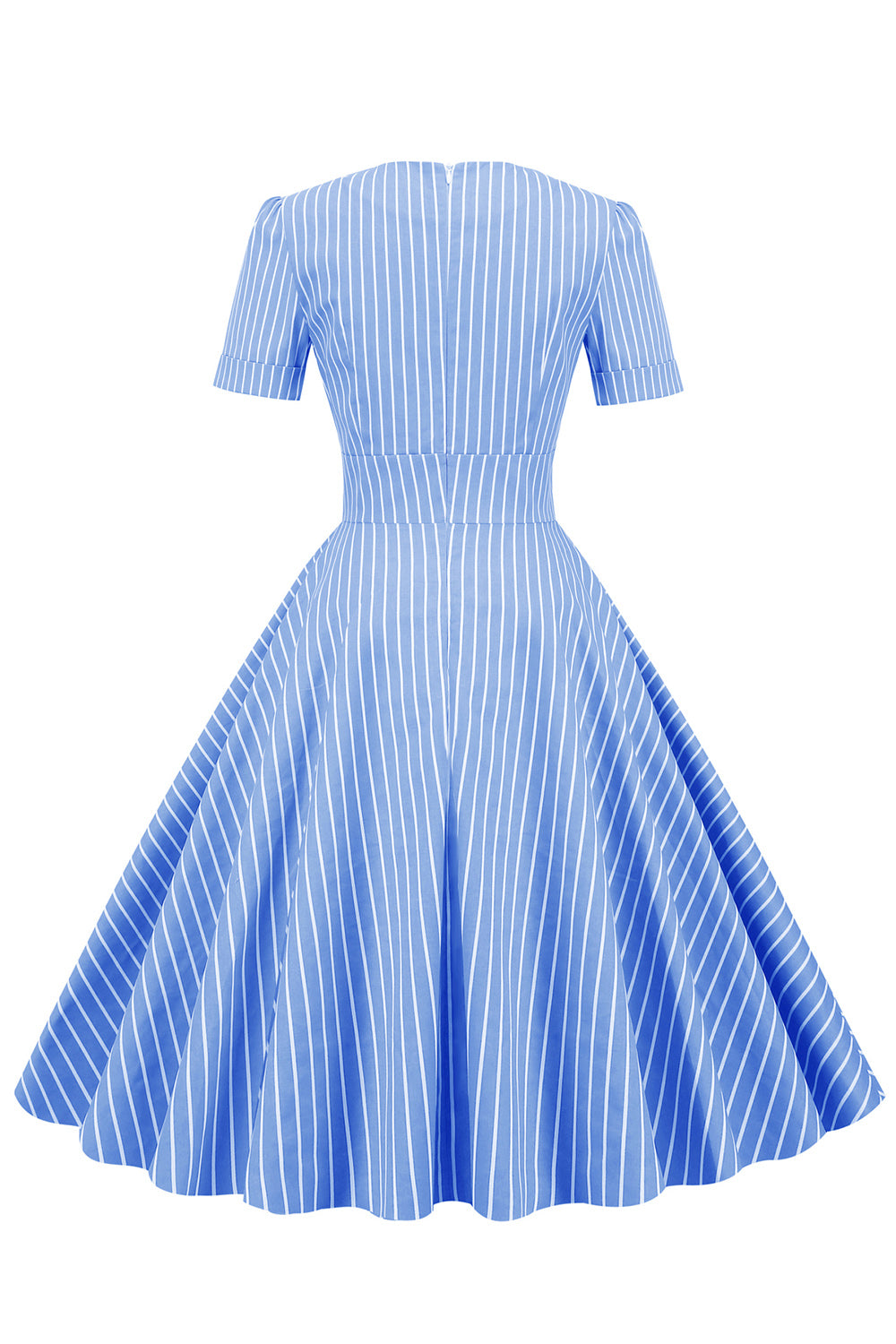 Rayures Manches Courtes 50s Swing Robe