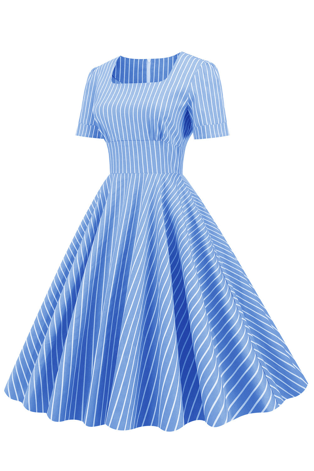 Rayures Manches Courtes 50s Swing Robe