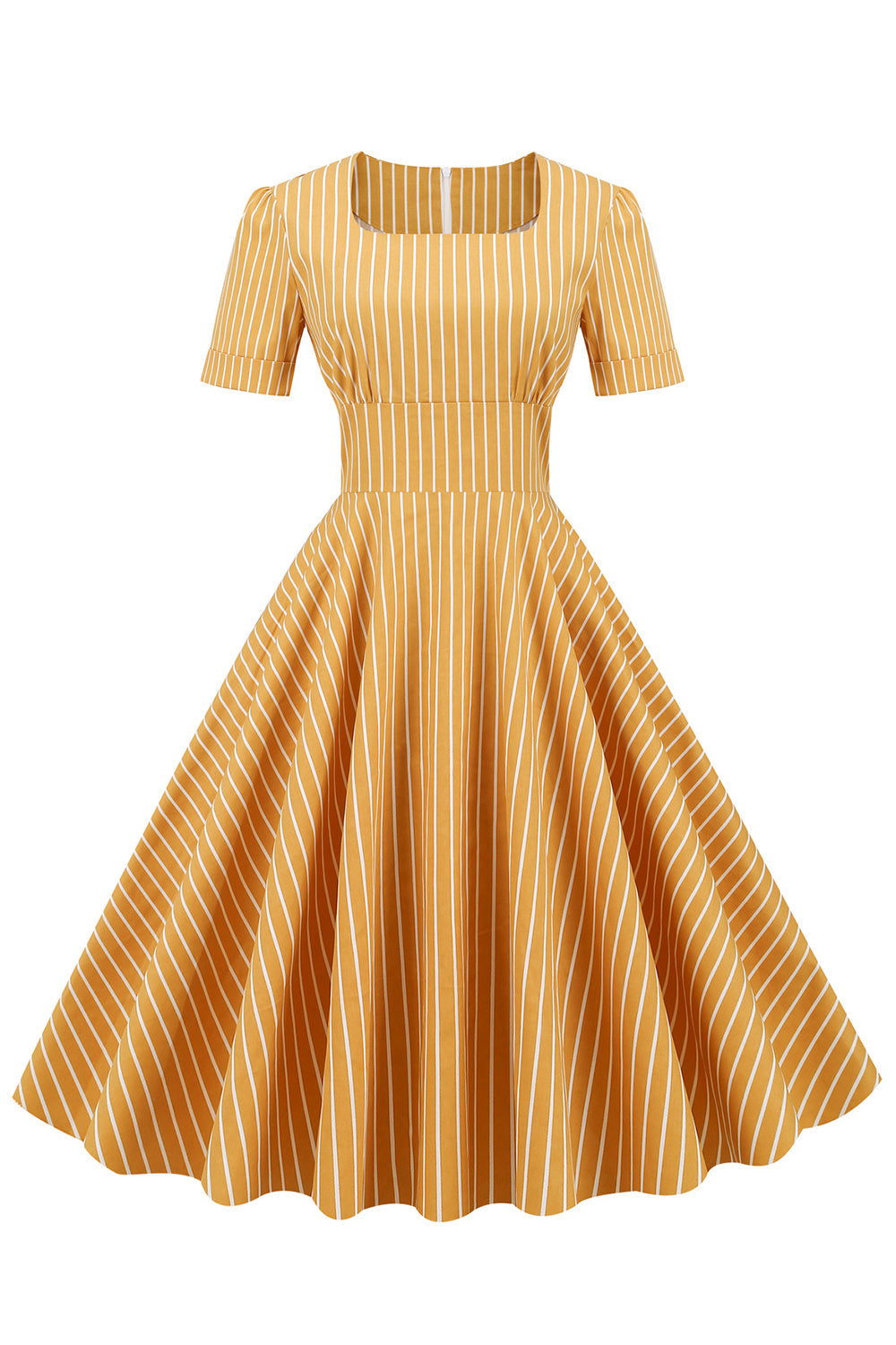Rayures Manches Courtes 50s Swing Robe
