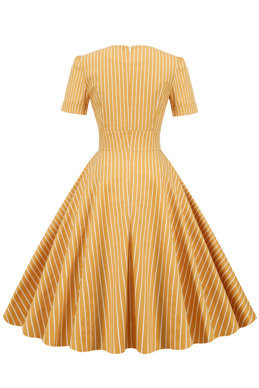 Rayures Manches Courtes 50s Swing Robe