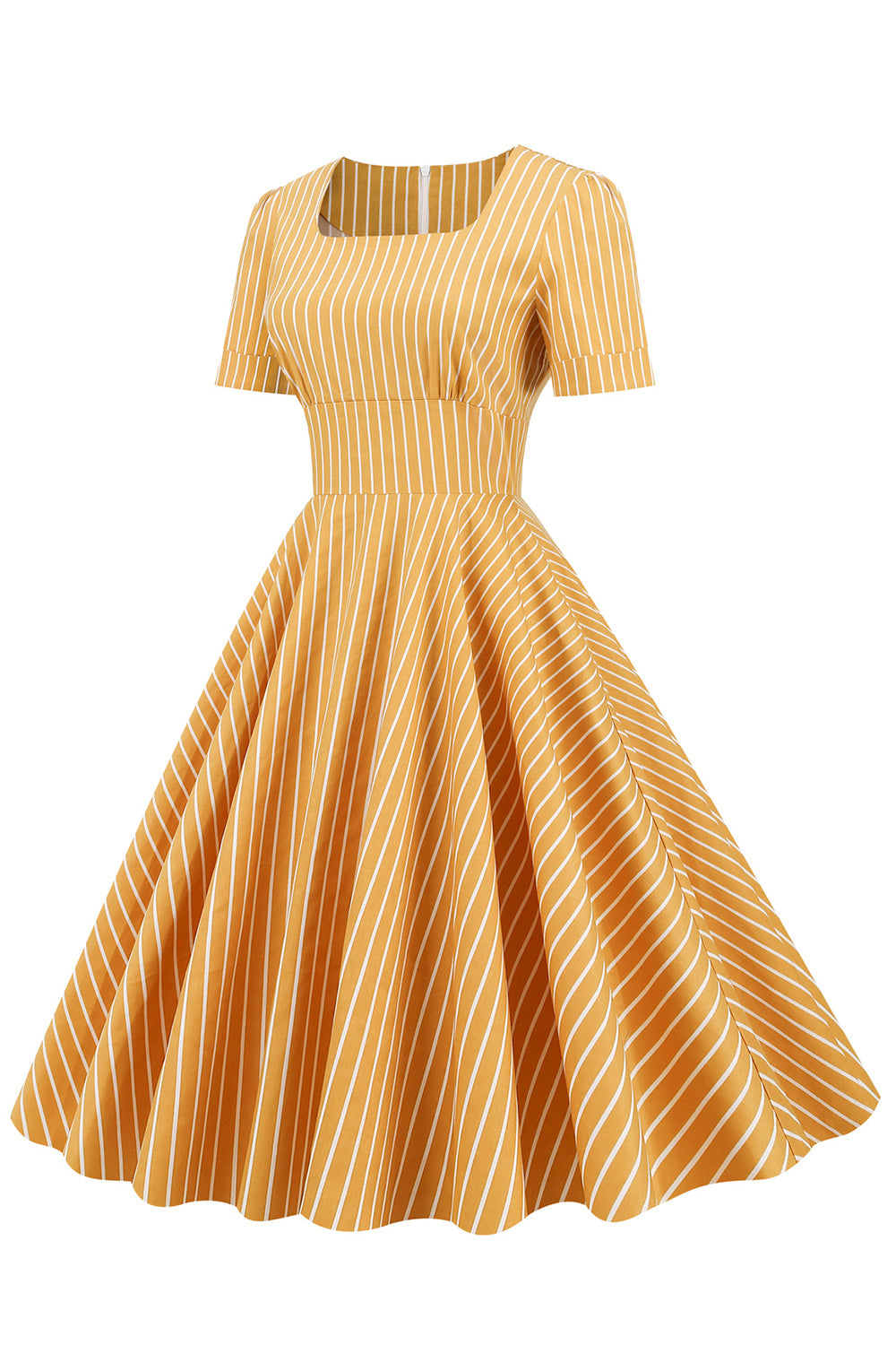 Rayures Manches Courtes 50s Swing Robe