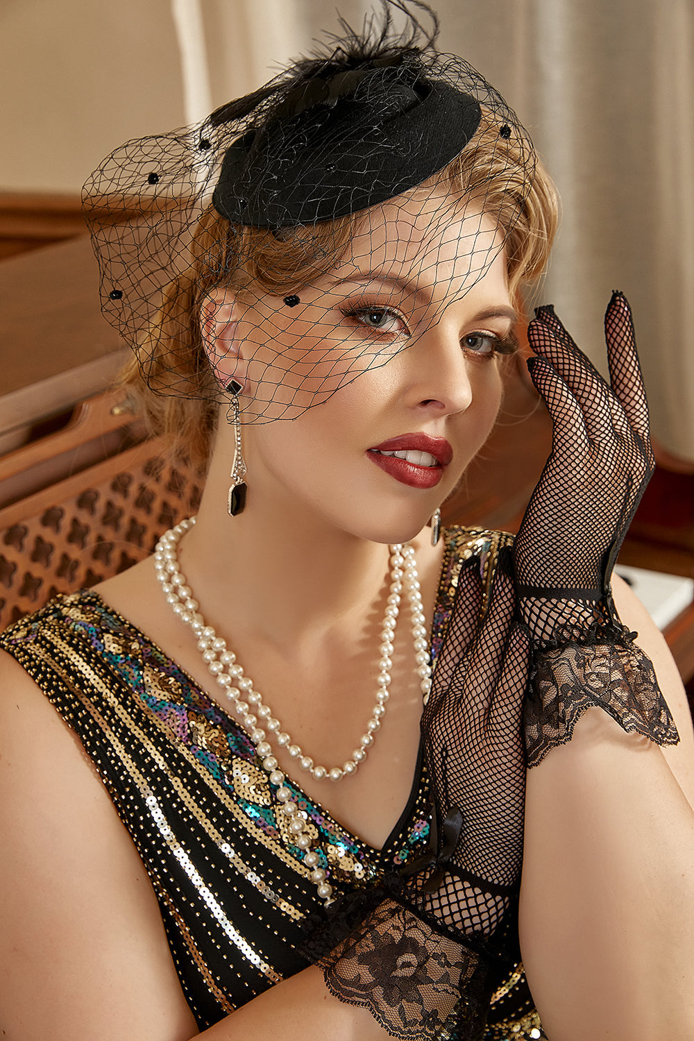 Quatre pièces Boucles d’oreilles Gants Party Accessoires Ensembles