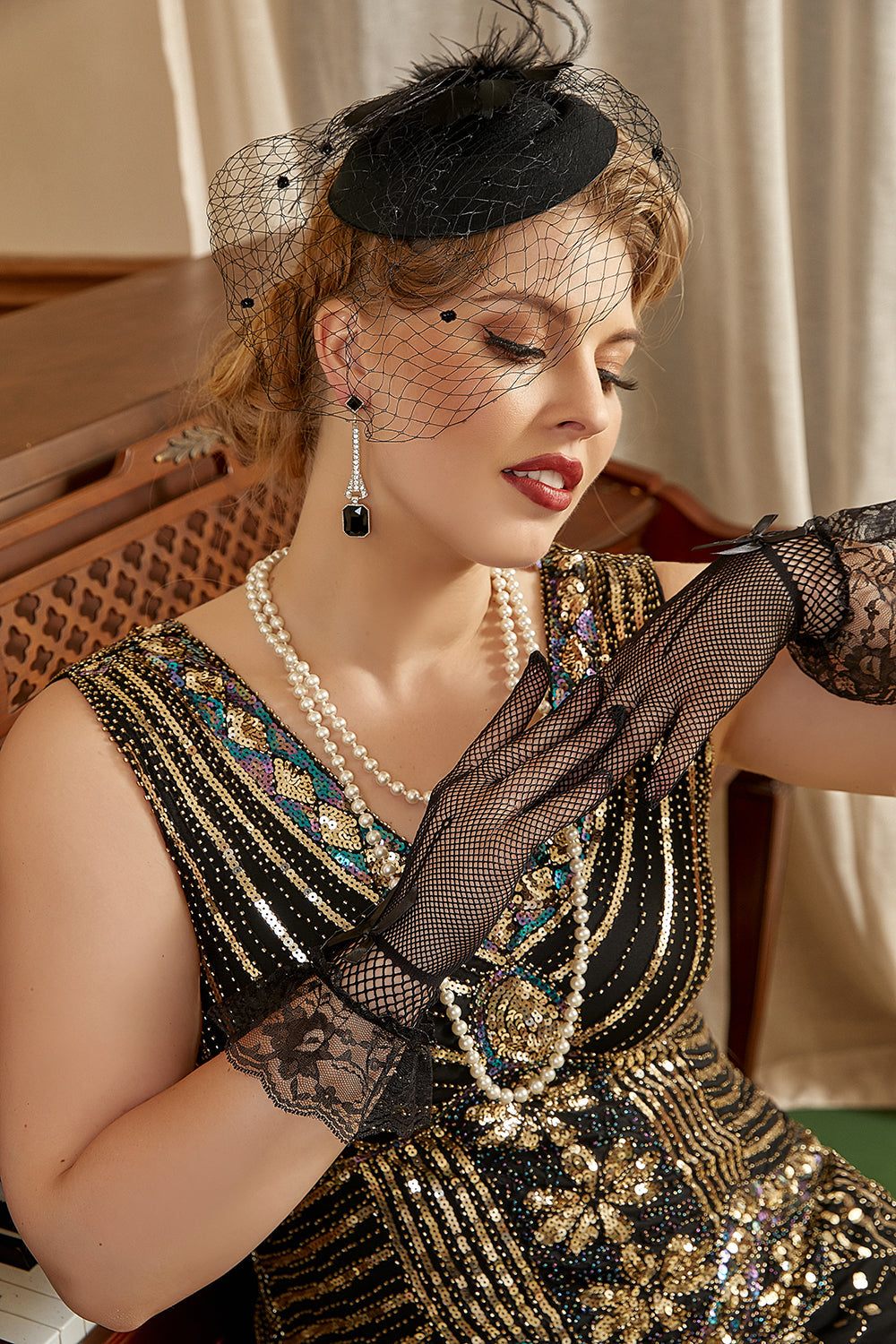 Quatre pièces Boucles d’oreilles Gants Party Accessoires Ensembles