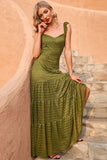 Robe longue d'été en dentelle vert armée