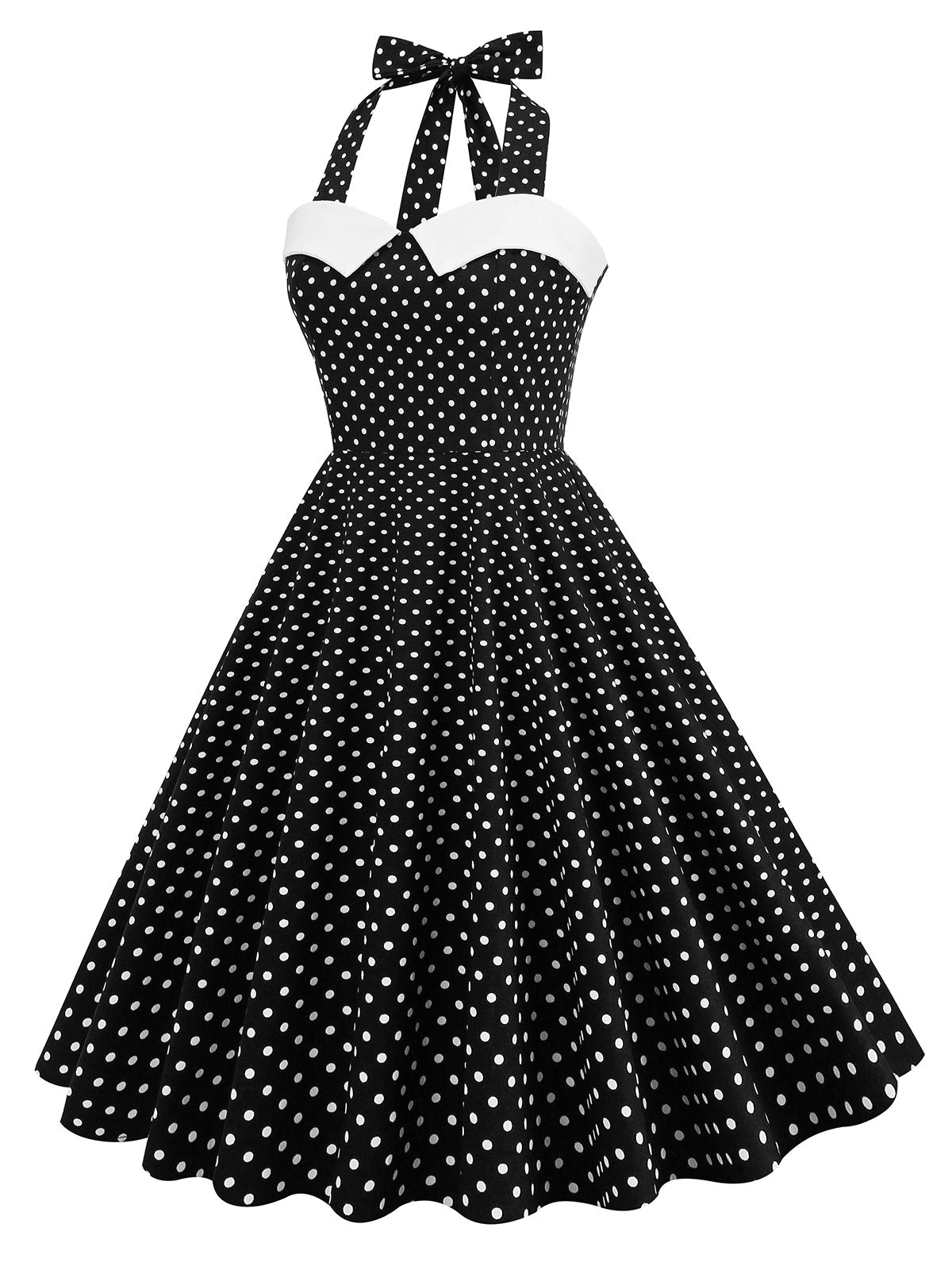 Robe Halter Polka Dots Swing années 50