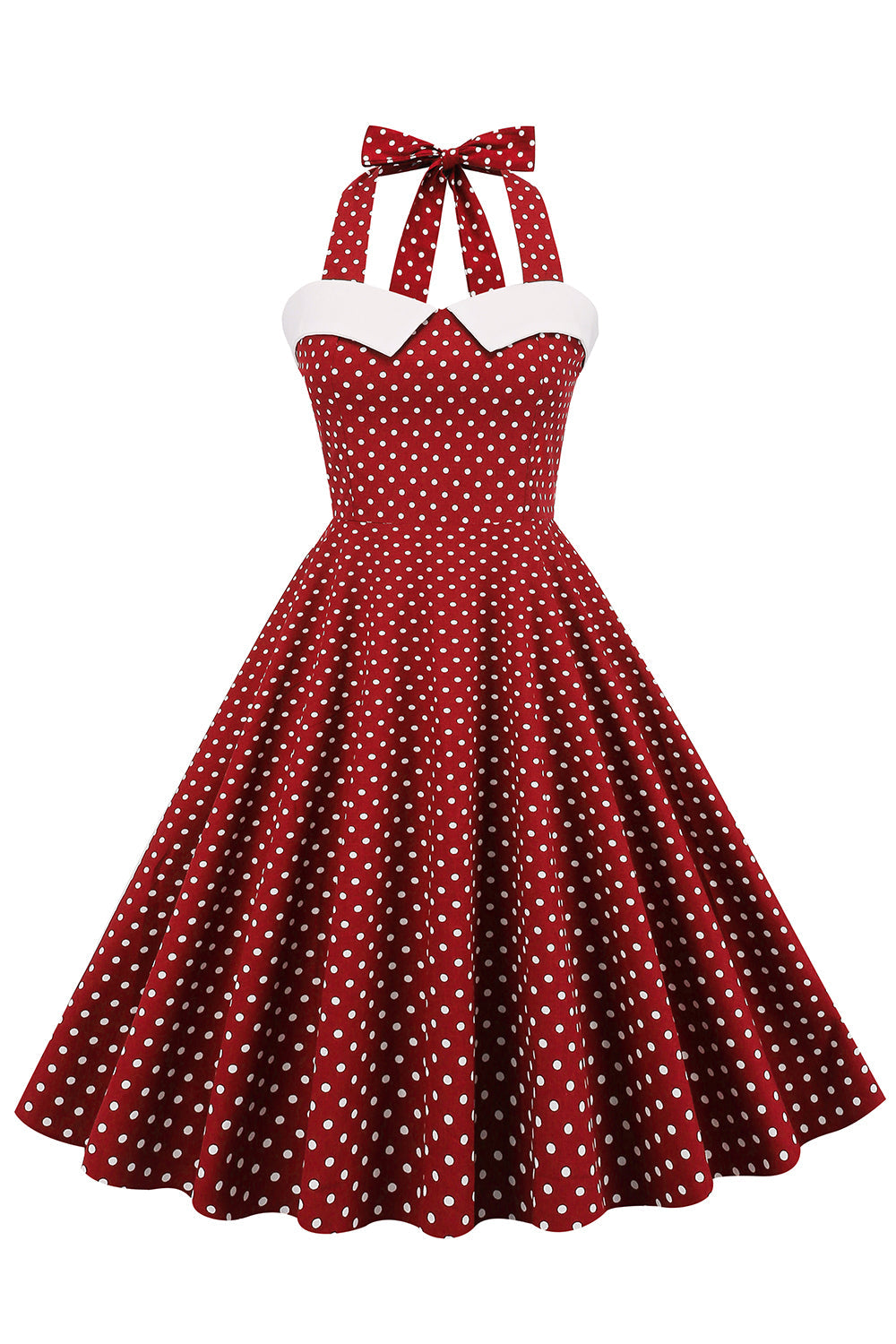 Robe Halter Polka Dots Swing années 50