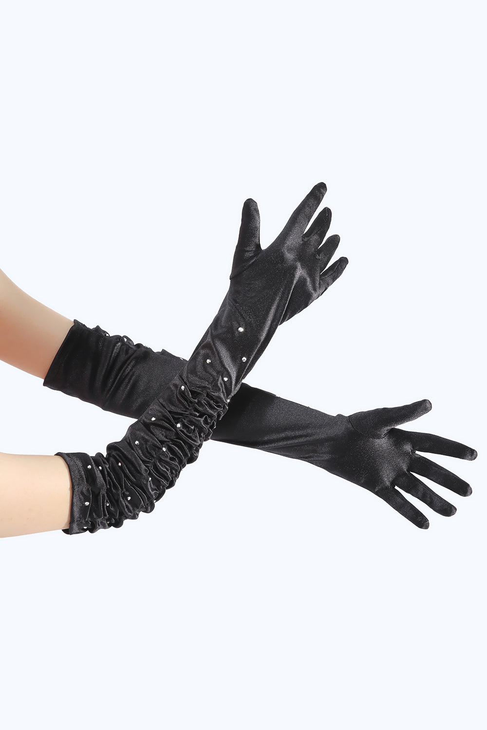 Gants de fête noirs avec perles
